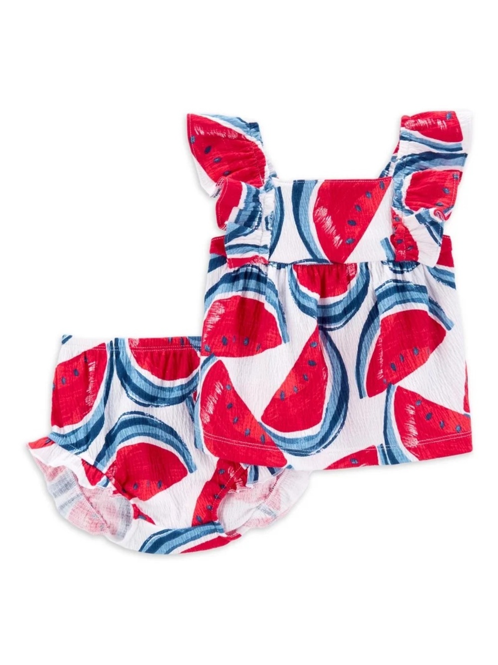 Carter's Red and Blue Watermelon Print Baby Matching Set
